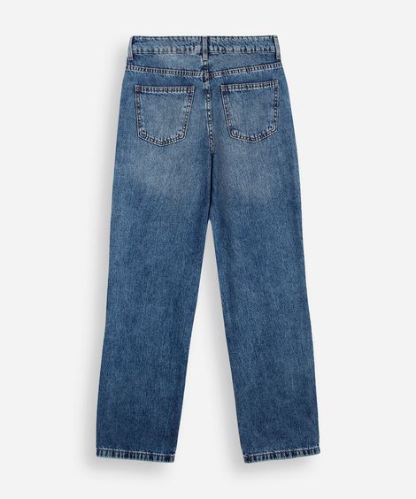 calça mom juvenil jeans azul