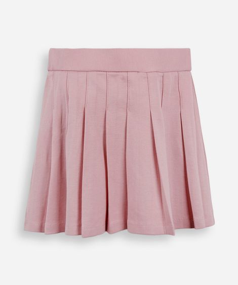 saia curta plissada infantil rosa