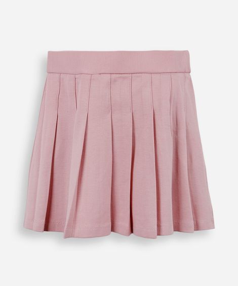 saia curta plissada infantil rosa