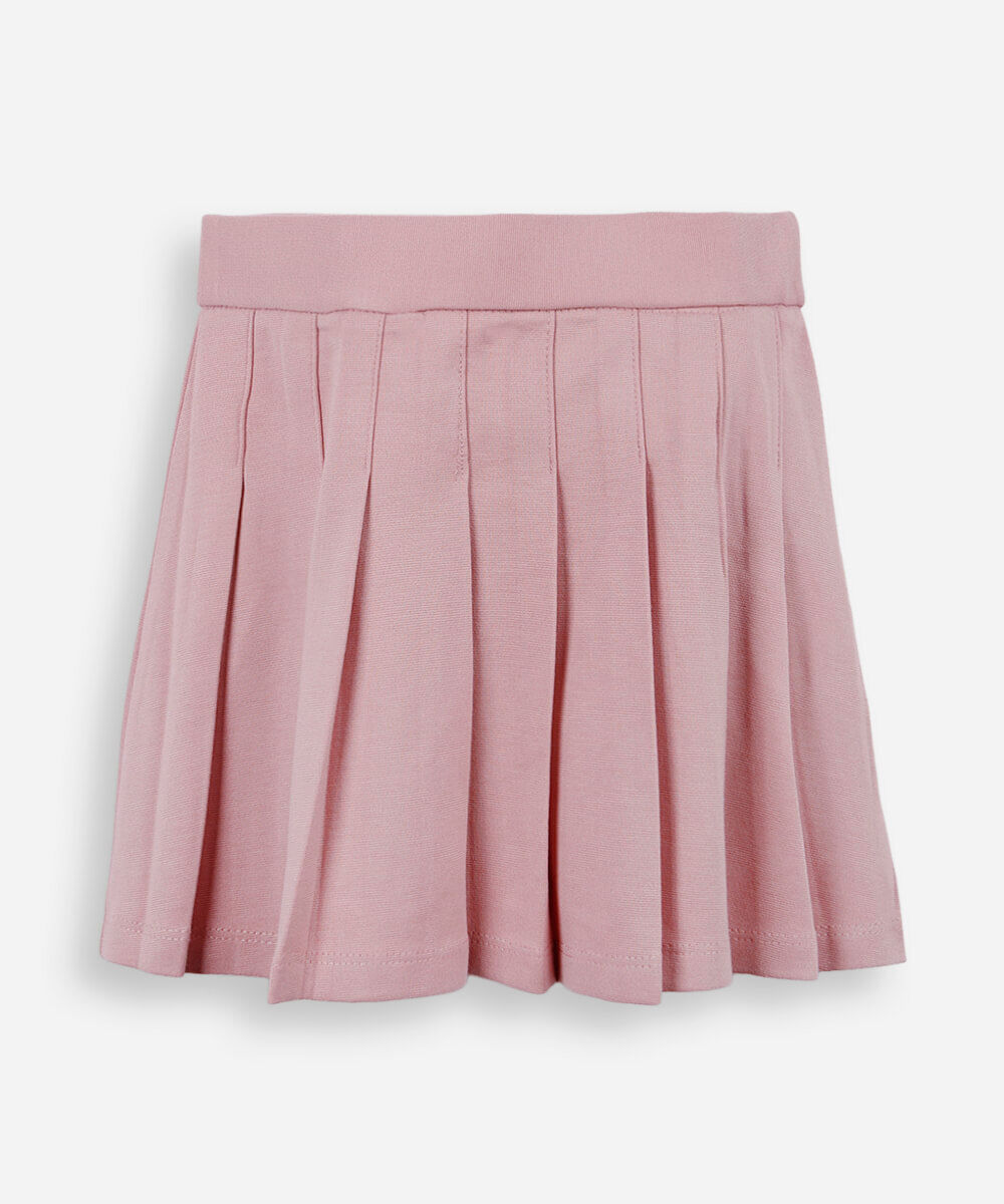 saia curta plissada infantil rosa