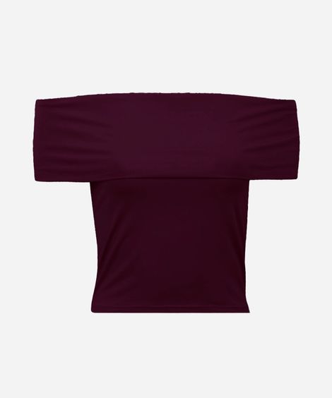 blusa juvenil ombro a ombro de poliamida vinho