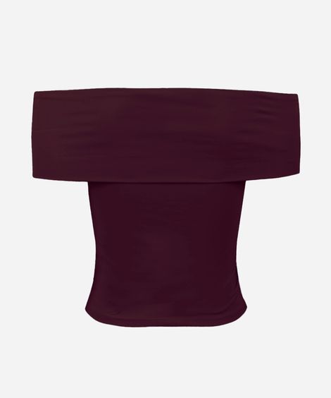 blusa juvenil ombro a ombro de poliamida vinho