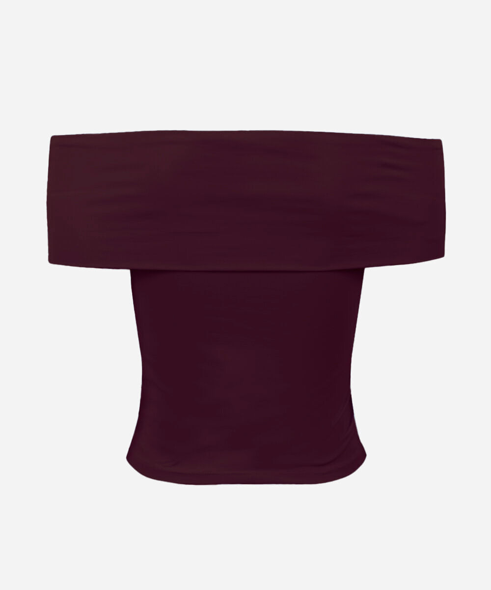 blusa juvenil ombro a ombro de poliamida vinho
