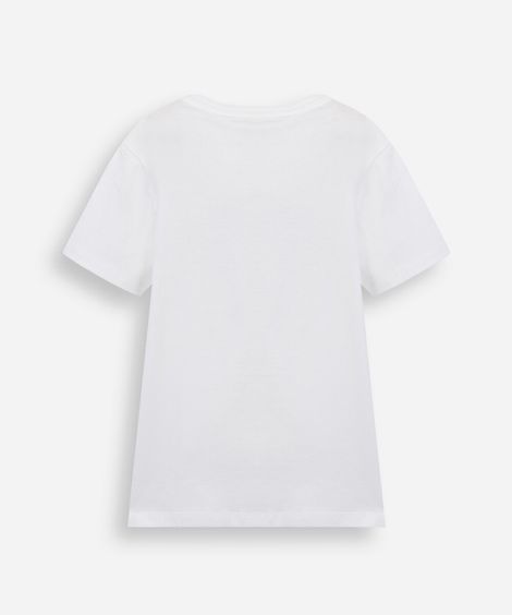 camiseta infantil de algodão manga curta estampada off white