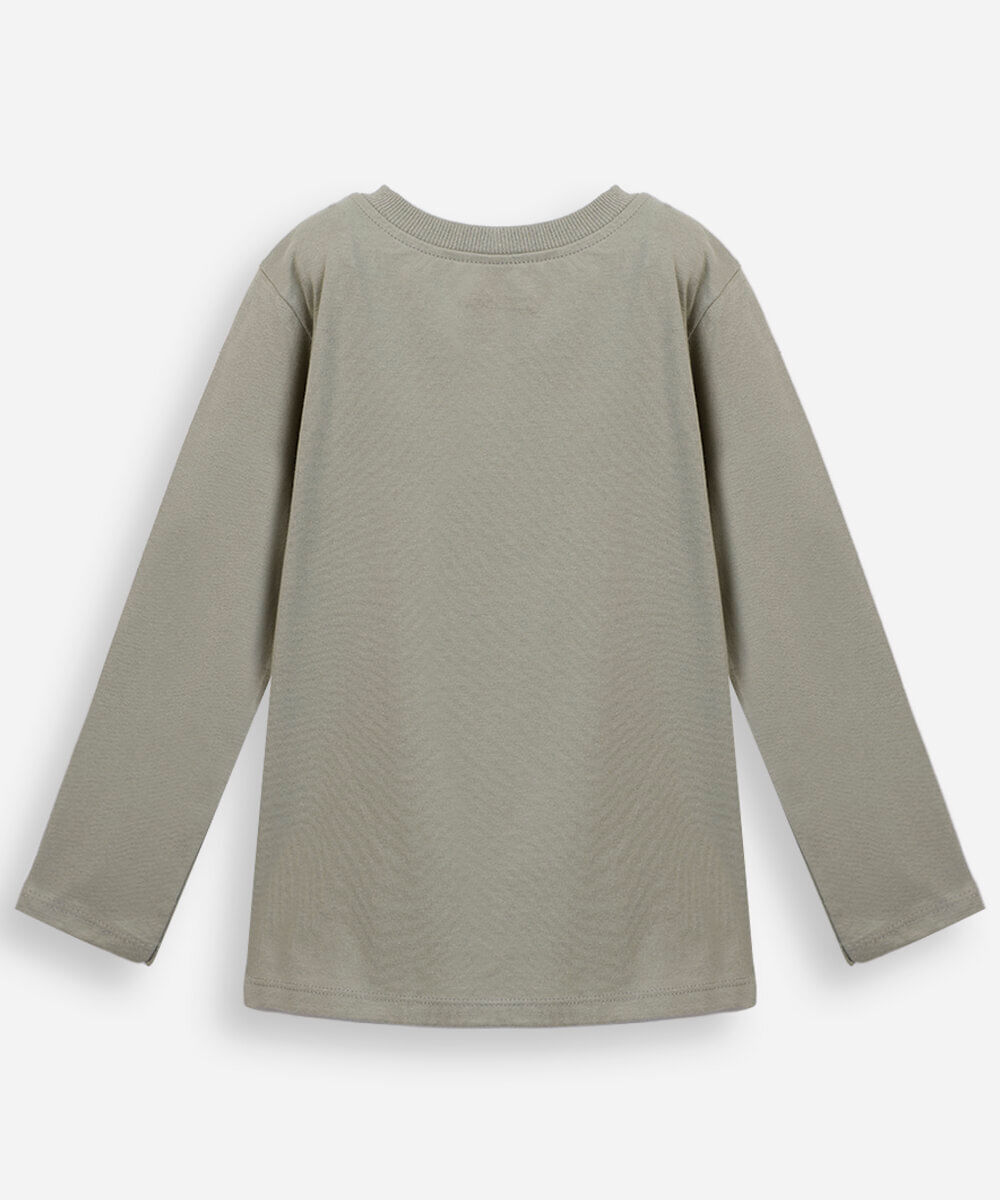 camiseta infantil de algodão manga longa minecraft verde