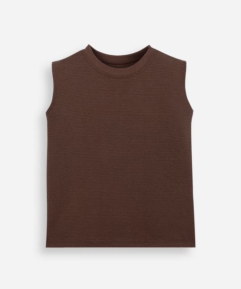 regata infantil fola redonda canelada marrom