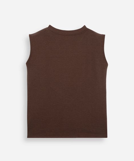 regata infantil fola redonda canelada marrom