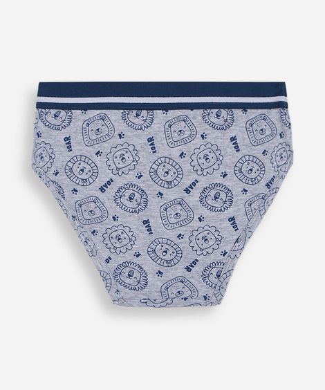 kit de 2 cuecas slip infantil de algodão estampado colorido