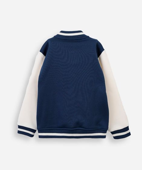 jaqueta bomber infantil de moletom sonic azul