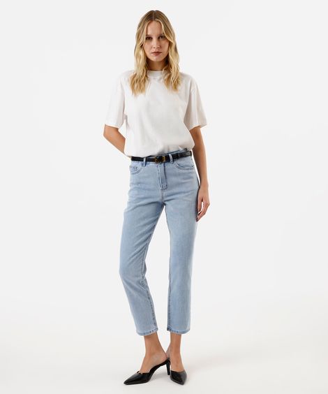 calça jeans mom cintura super alta azul