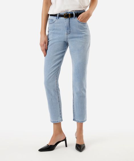 calça jeans mom cintura super alta azul