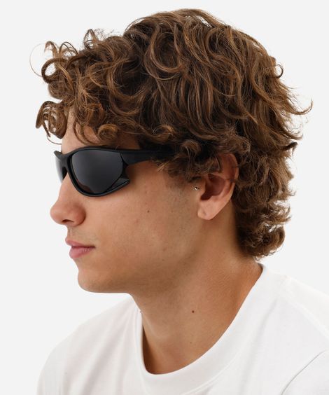 óculos de sol masculino esportivo de acetato preto