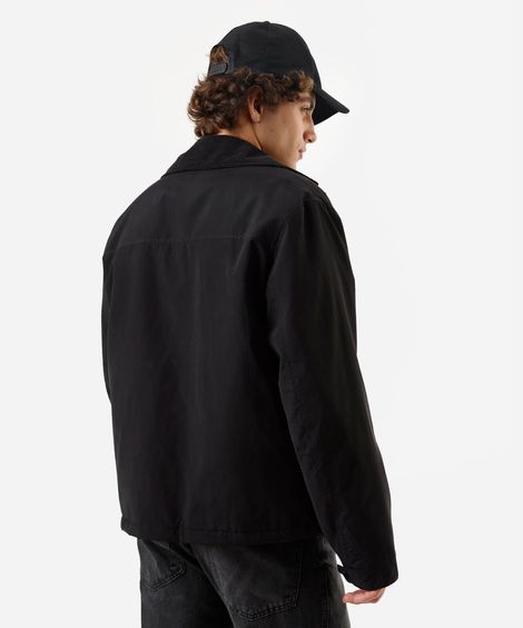 jaqueta masculina com gola cotelê preta