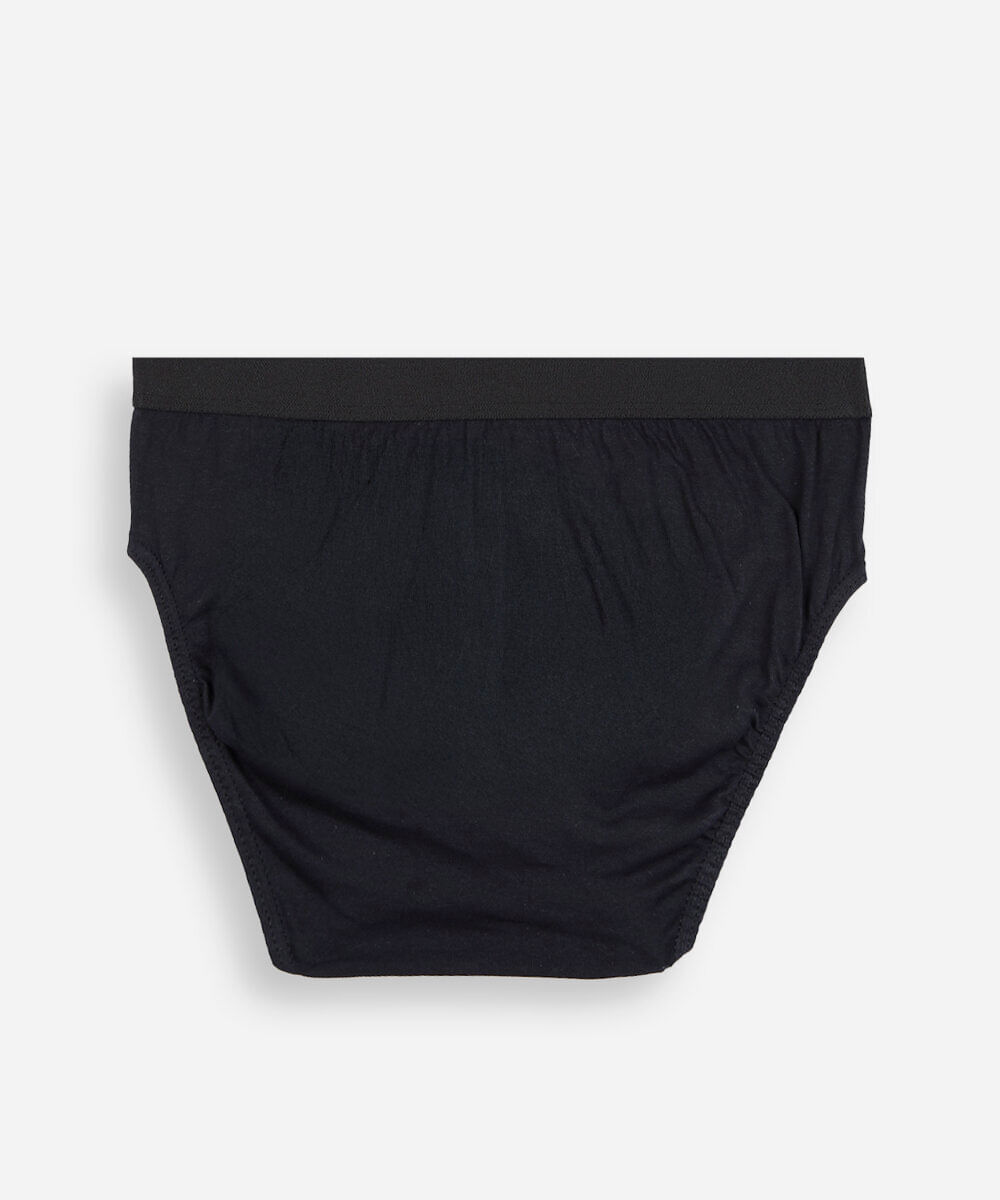 kit de 5 cuecas slip masculina de algodão preto