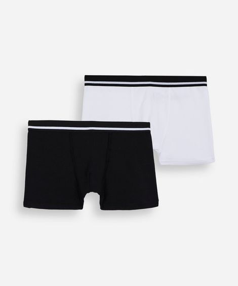 kit de 2 cuecas boxer infantil de algodão colorido