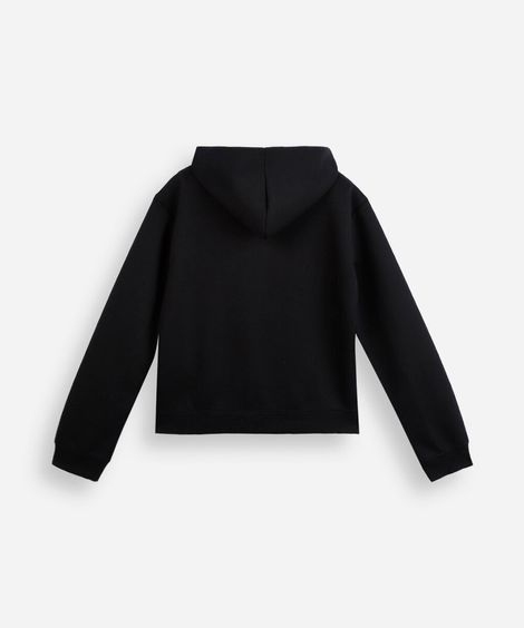 jaqueta esportiva juvenil com capuz preta