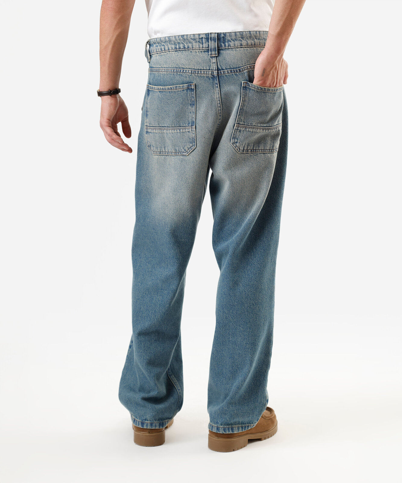 calça baggy masculina jeans dirty azul