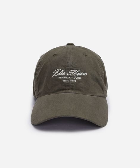 boné aba curva de sarja bordado verde