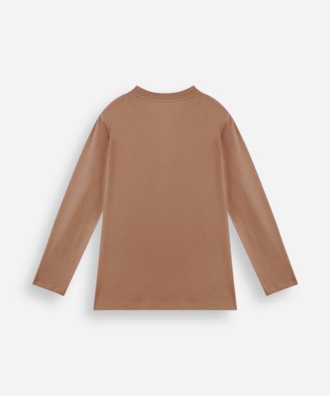 kit de 3 camisetas infantil de algodão manga longa colorido