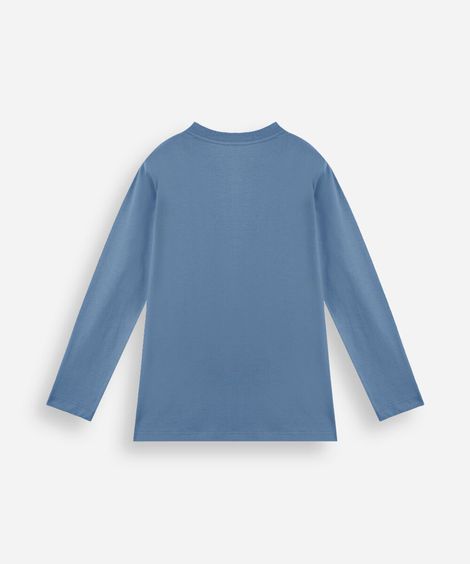 kit de 3 camisetas infantil de algodão manga longa colorido