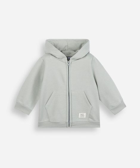 jaqueta infantil de moletom com capuz verde