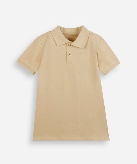 polo de algodão infantil âncora amarela