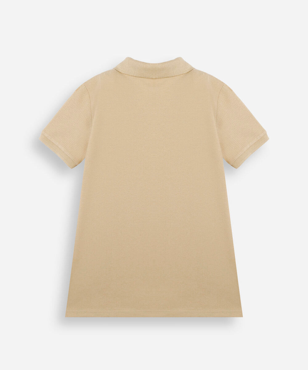 polo de algodão infantil âncora amarela