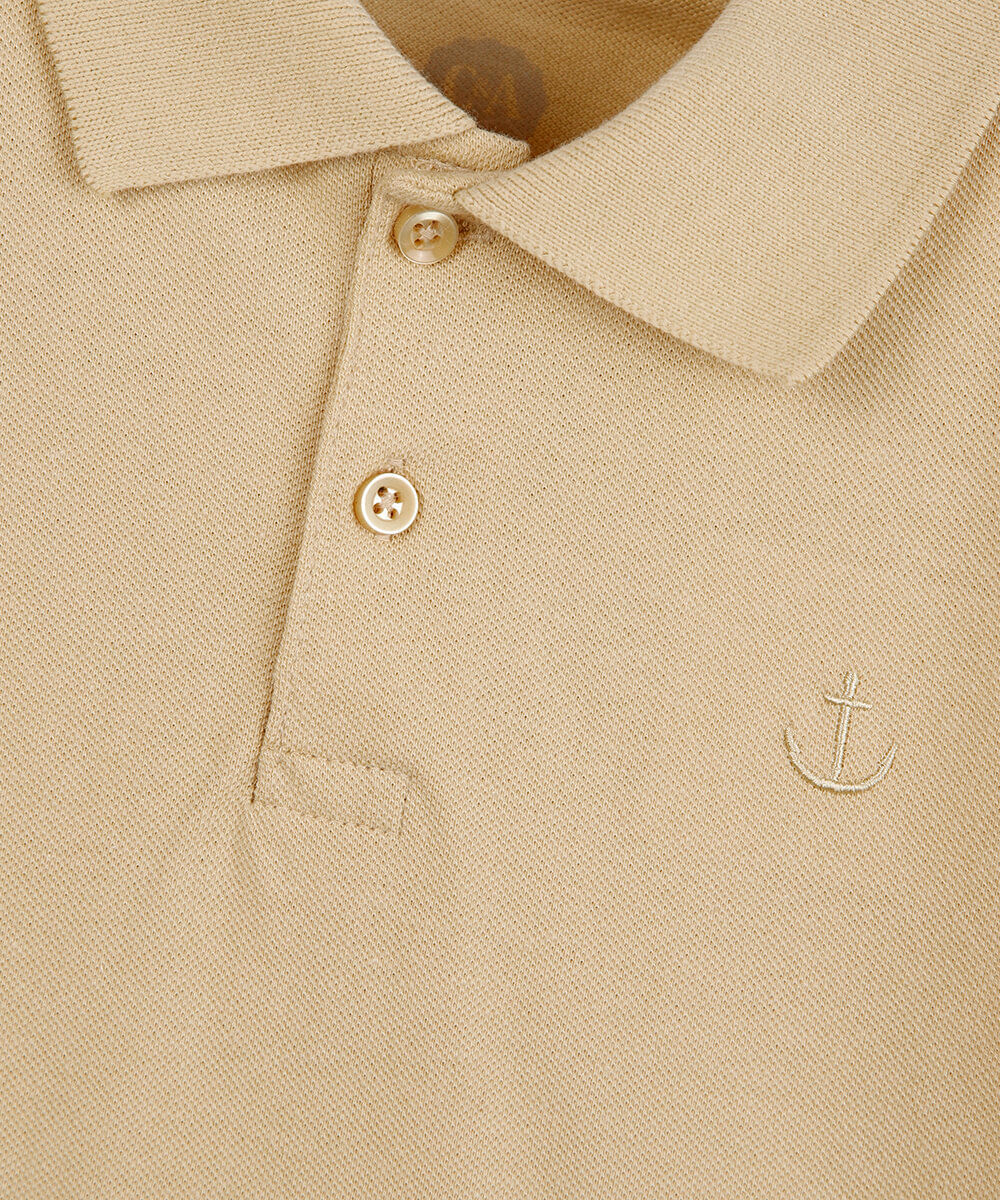 polo de algodão infantil âncora amarela