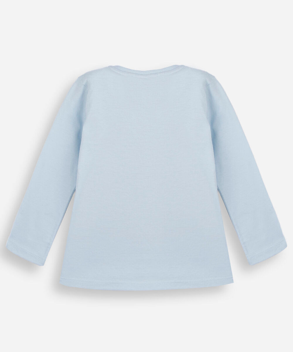 blusa infantil de algodão manga longa stitch azul