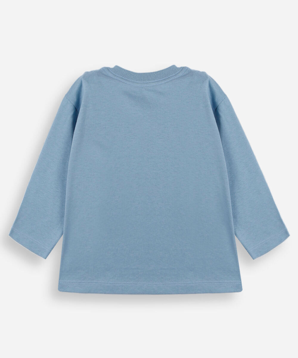 camiseta infantil de algodão manga longa patrulha canina azul