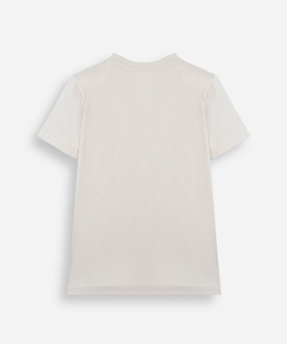 camiseta infantil de algodão manga curta mario bros bege
