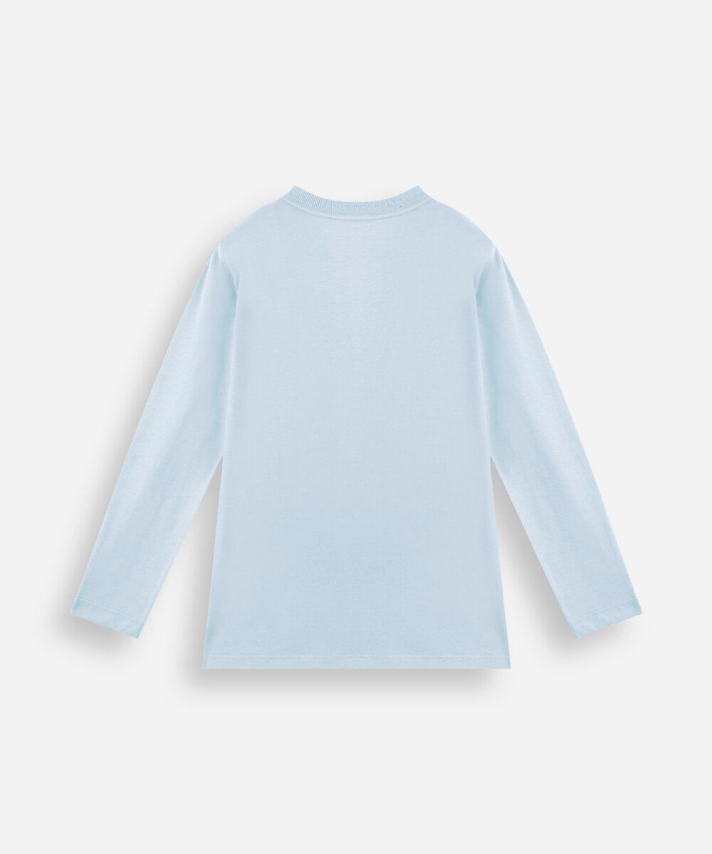 camiseta de algodão infantil minecraft azul