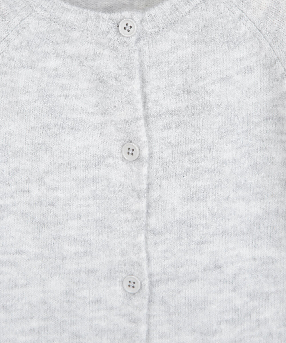 cardigan infantil de tricot cinza