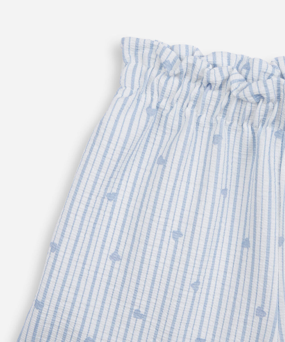 conjunto curto infantil listrado azul