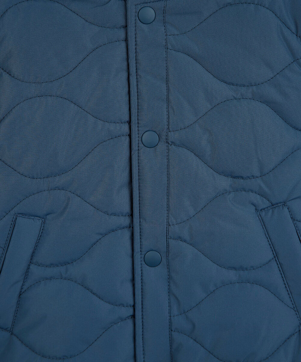 jaqueta puffer infantil com capuz azul