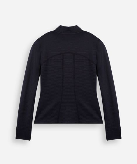 jaqueta juvenil com recortes canelada preta