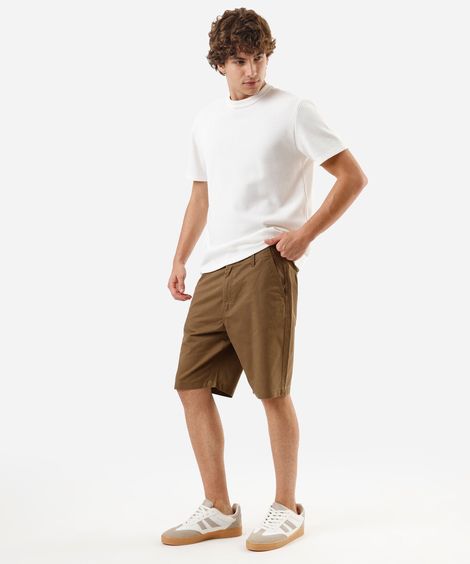 bermuda masculina reta chino marrom