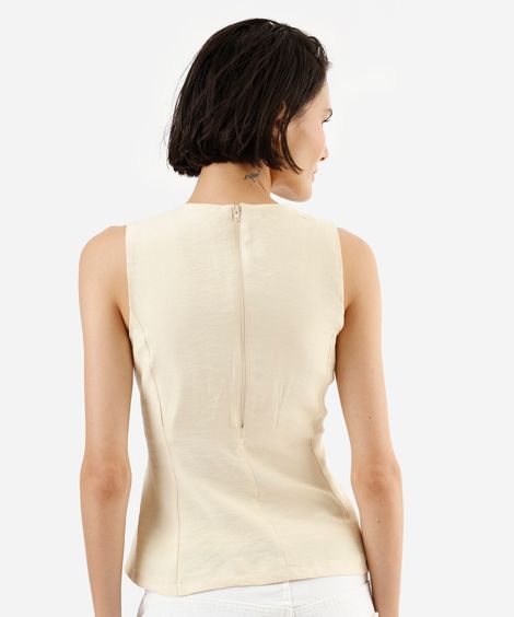 regata peplum feminina de viscose decote v amarela