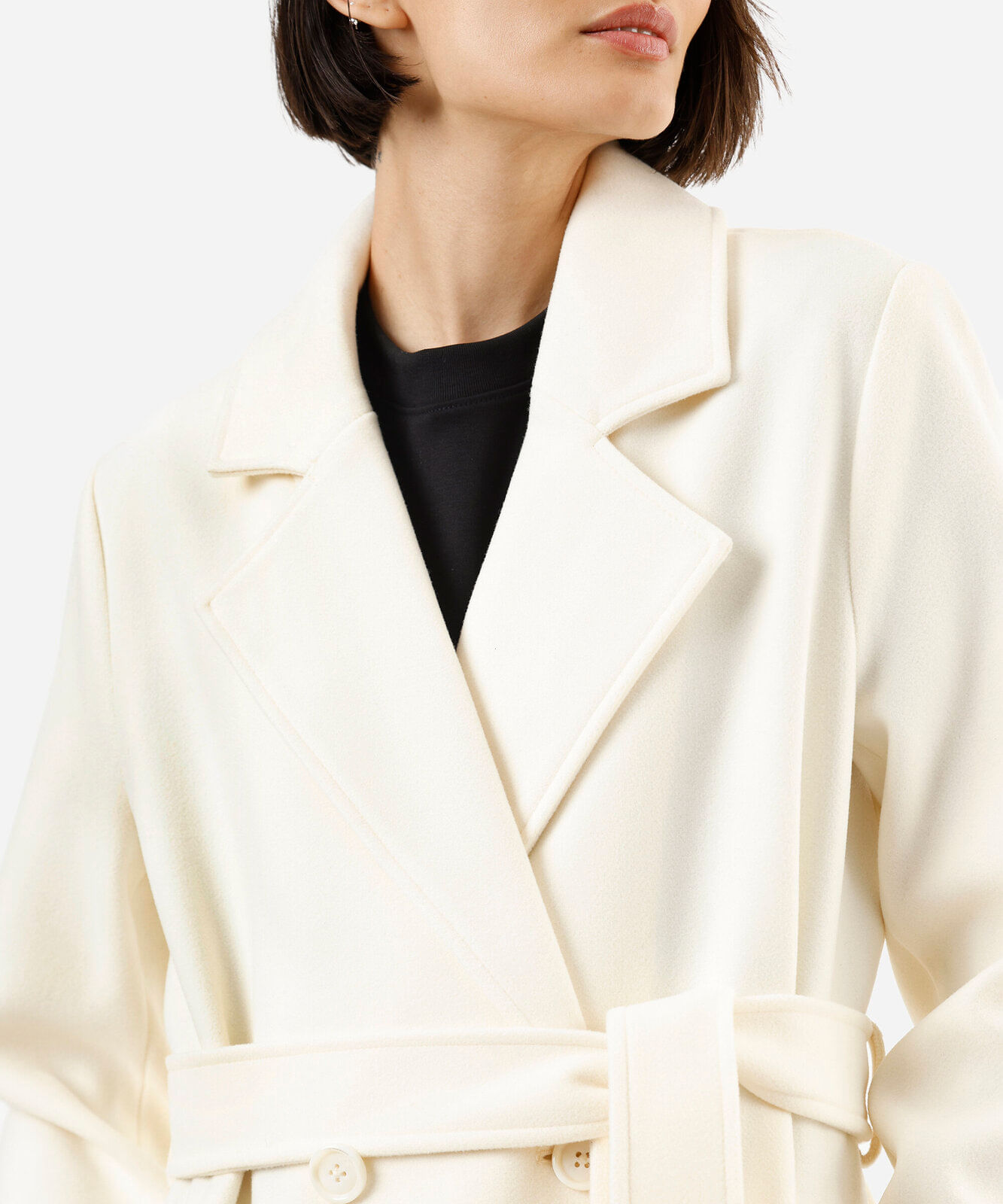 casaco trench coat feminino com faixa texturizado bege