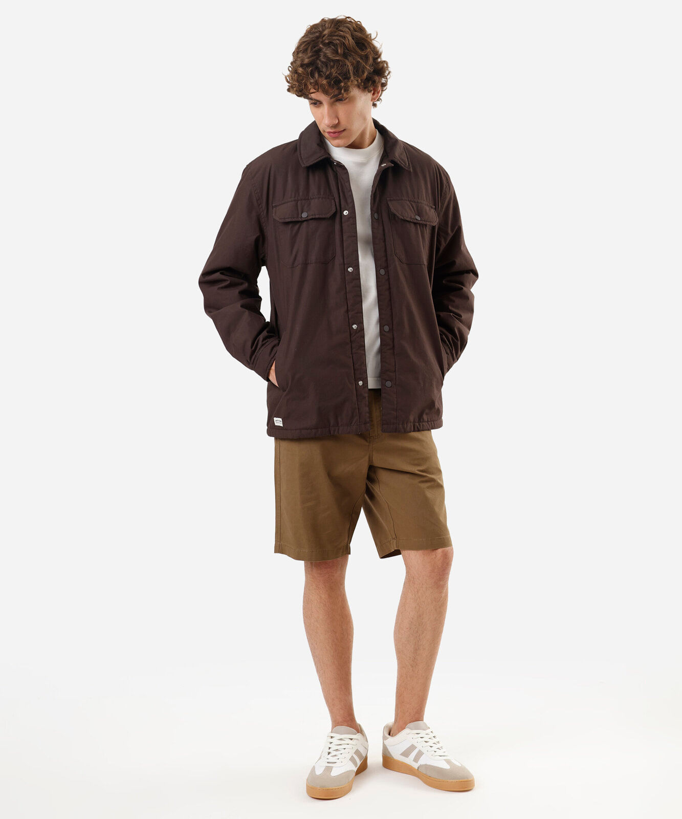 jaqueta masculina com bolso lapela marrom