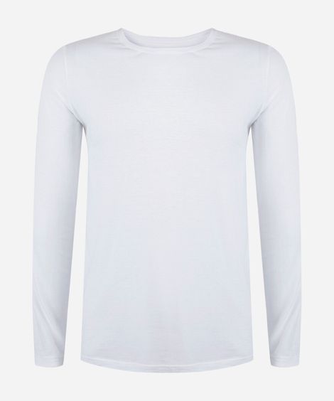 camiseta juvenil de algodão manga longa off white