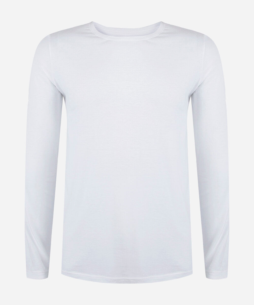 camiseta juvenil de algodão manga longa off white