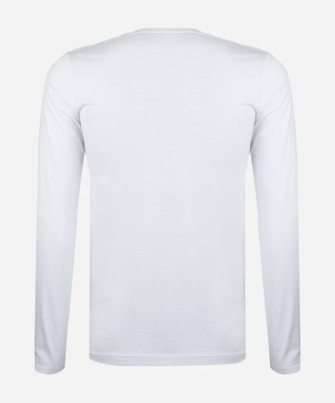 camiseta juvenil de algodão manga longa off white