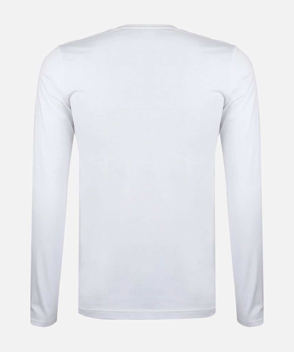 camiseta juvenil de algodão manga longa off white