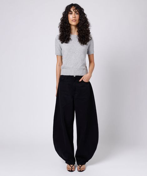 calça balloon feminina de sarja mindset preta