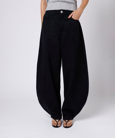 calça balloon feminina de sarja mindset preta