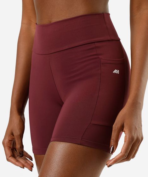 bermuda feminina com bolso esportiva ace vinho