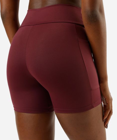 bermuda feminina com bolso esportiva ace vinho