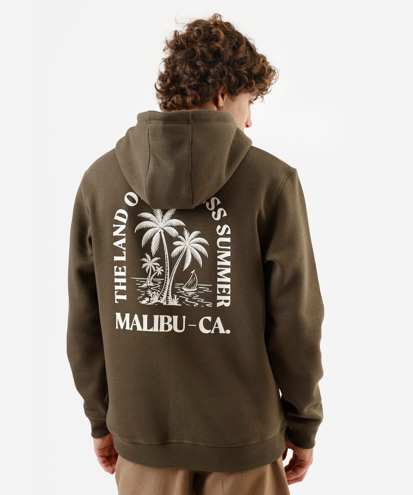 blusão masculino de moletom com capuz estampado verde