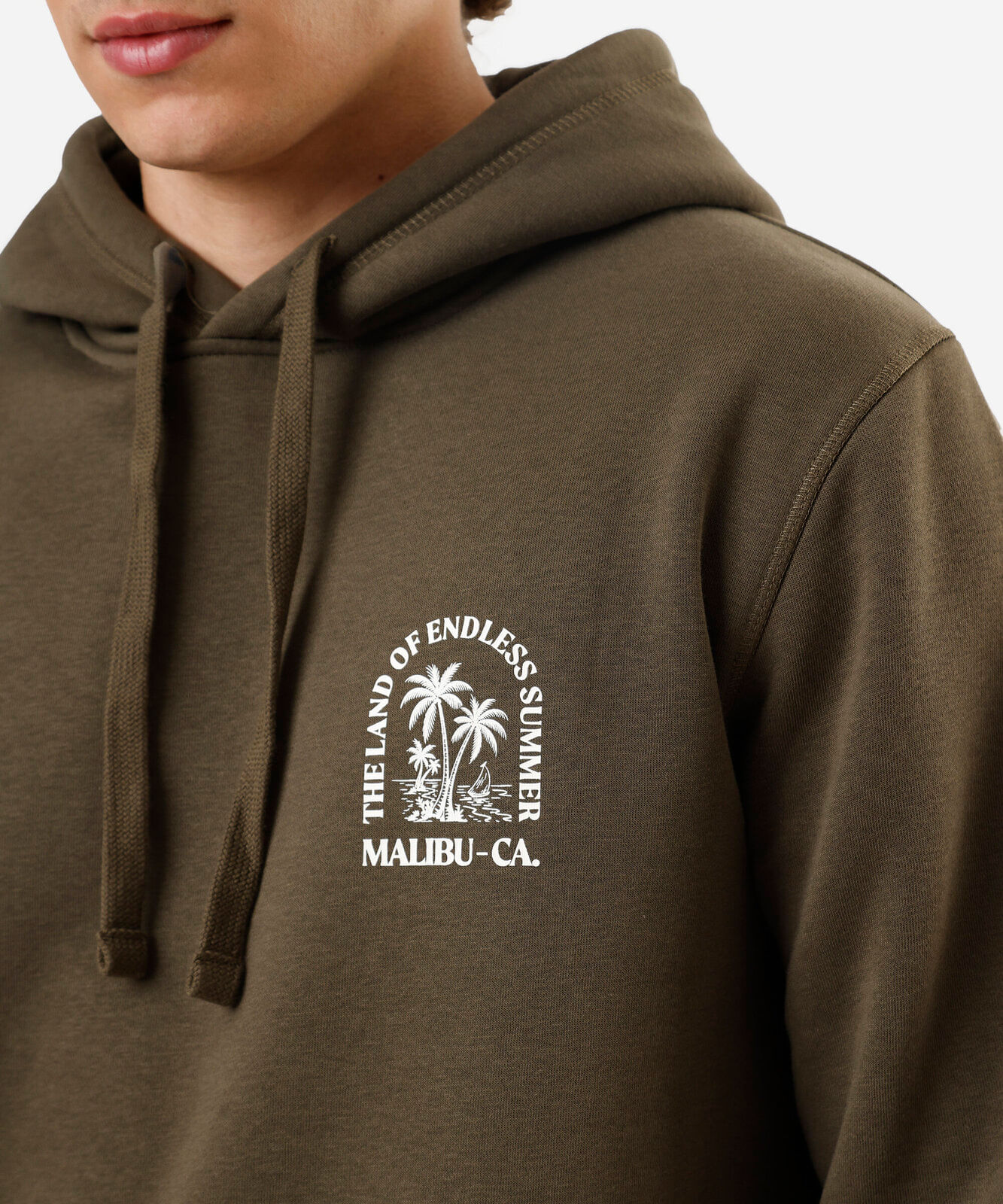 blusão masculino de moletom com capuz estampado verde